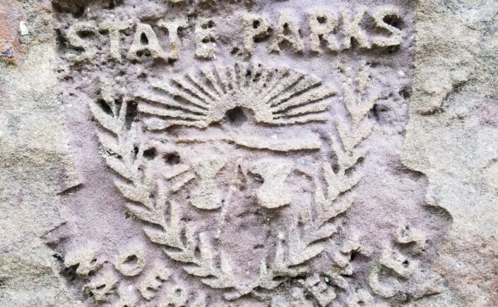 Ohio State Parks logo in stone