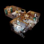 Pinewood Cabin dollhouse view